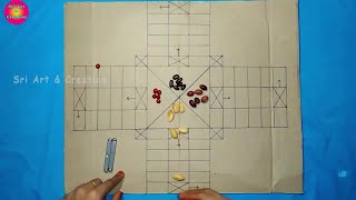 DIY Thayam  Dayakattai Board game in Tamil  தாயம் எப்படி விளையாடுவது How to play Game Rules [upl. by Anyah179]