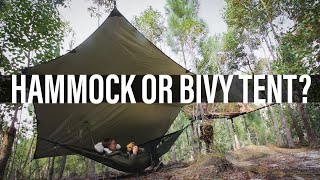 HAMMOCK OR BIVY TENT  How to choose between a hammock and tarp or bivy tent emergency shelter [upl. by Osmo350]