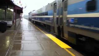 AMT VaudreuilHudson 700 series train departing Vendome [upl. by Yhtommit300]