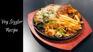 Veg Sizzler Recipe  Baby corn chilli sizzler  Restaurant Style  Kitchen Episodes [upl. by Annaeerb581]