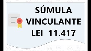 SÚMULA VINCULANTE  ESQUEMA COMPLETO  LEI 1141706  EDIÇÃO REVISÃO E CANCELAMENTO CF88 STF [upl. by Lorolla]