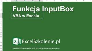 Funkcja Inputbox  VBA w Excelu 2013  2010 [upl. by Ellimak]