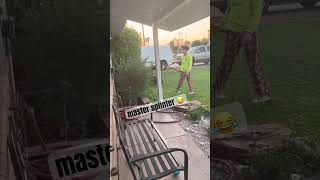 Thats one way to do the lawn 😭swordskills karate ninja ninjaturtles lawn treetrimming [upl. by Treacy]