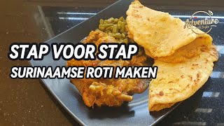 Stap voor Stap Surinaamse Roti maken  Surinaamse Roti gevuld met aardappelen 🇸🇷 [upl. by Nowell95]