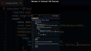 How to Use Internal CSS in HTML 🤔💻 [upl. by Rann]