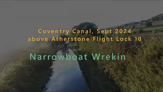 Narrowboat Wrekin on the Coventry Canal near Atherstone [upl. by Ynez]