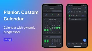 Planior Custom Calendar with dynamic progressbar  flutterflowimagine [upl. by Evangelia]