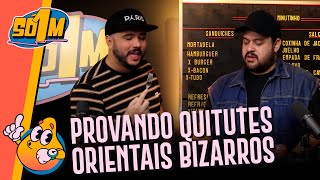 PROVANDO QUITUTES ORIENTAIS BIZARROS  Só 1 Minutinho Podcast [upl. by Oirevas]