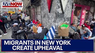 Migrants in New York Republicans slam New York City plan for migrants as tensions rise [upl. by Bealle790]