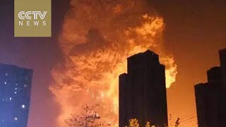 Tianjin explosions Video from the center of blast site [upl. by Norramic]