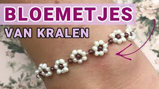 Bloem Armbandje met Zoetwaterparels Maken [upl. by Hluchy815]