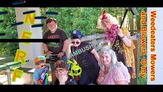 Wizard of Lawns  Nerf Guns 4K  Weedeaters Lawn Mowers and Blowers O My  Blippi dressed Toddler [upl. by Abbe285]