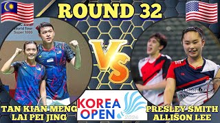 R32🇲🇾Tan Kian MengLai Pei Jing VS 🇺🇲Presley SmithAllison Lee🔥💪‼️koreaopen2024 [upl. by Netsreik]