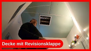 Decke Gäste WC mit Revisionsklappe nach Wasserschaden erneuern  Trockenbau  Dachausbau DIY [upl. by Vallery]