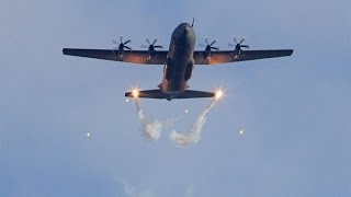 Hercules Firing Flares At Donna Nook While The Seals Enjoy The Show [upl. by Mcgannon]