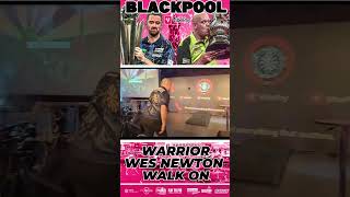 Warrior Wes Newton Darts Walk On in Blackpool Shorts [upl. by Aneekas]