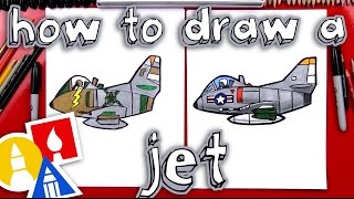 How To Draw A Jet Airplane [upl. by Tirb696]