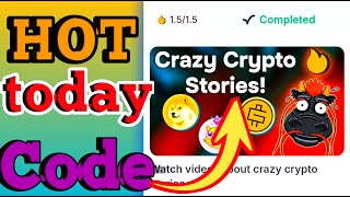 Hot wallet New video code answer todayabout crazy crypto stories answerhot wallet New mission ans [upl. by Dlawso]