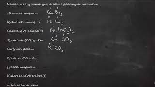 Napisz wzory sumaryczne soli o podanych nazwach a bromek wapnia b chlorek nikluIII c azotanV [upl. by Denman]