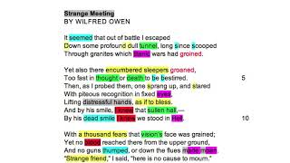 Brief Analysis  Strange Meeting by Wilfred Owen [upl. by Jaworski]