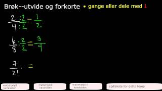 Brøk utvide og forkorte [upl. by Ahens]