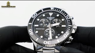 UNBOXING 2019 TISSOT SEASTAR 1000 CHRONOGRAPH BLACK DIAL T1204171105100 [upl. by Anallise851]