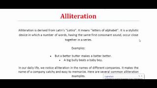 Alliteration  What is Alliteration  Figure of Speech  Literary Terms [upl. by Atteuqihc]