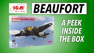 BEAUFORT BOMBER 2024 RELEASE ICM Bristol Beaufort 148 scale  whats in the box [upl. by Ronym]