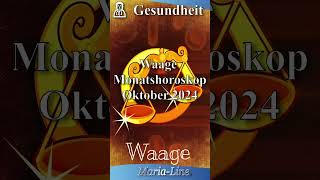 Waage GESUNDHEIT 🩺 Horoskop Oktober 2024 [upl. by Nyluqcaj]