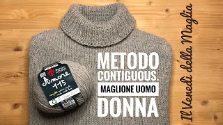 Maglione uomo  donna con Metodo Contiguous  il Venerdì della Maglia [upl. by Costin]