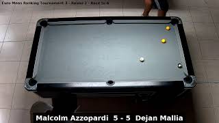 Malcolm Azzopardi vs Dejan Mallia  Euro Mens Ranking Tournament 3  Round 2 [upl. by Burck459]