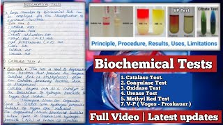 Biochemical Tests  Catalase Coagulase Citrate utilization Indole Oxidase Methyl Red Urease [upl. by Shelly]