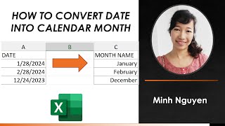 How to convert date into calendar month name in Excel [upl. by Obola]