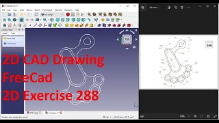 FreeCad 2D Drawing Exercise 288 foryou freecad tech techasmr technology freecadtutorial [upl. by Ellednek]