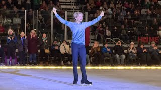 Ilia Malinin vs Keegan Messing backflip challenge at Xtreme Ice World Premiere Nov 15 2024 [upl. by Buckley]