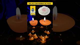 🤯 Cómo hacer VELAS FLOTANTES en casa sin MOLDES usando harina de maíz 🕯️🌽 [upl. by Inatirb]