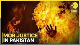 Pakistan man accused of Blasphemy beaten to death set on fire  World News  WION [upl. by Donatelli]