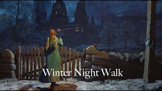 Winter Night Walk to Slytherins Scriptorium  Hogwarts Legacy ambience [upl. by Annairt]