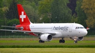 Helvetic Airbus A319  First landing in Berne HD [upl. by Araiek]