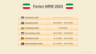 Ferien NRW 2024 [upl. by Opportina46]