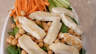 Lets cook halloumi salad🥗 easy and fastersatisfyingarabicshortvedio [upl. by Aihsatal152]