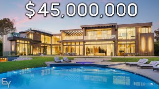 Inside a 45000000 Los Angeles Modern Mega Mansion with an Outdoor SPA [upl. by Nirroc]