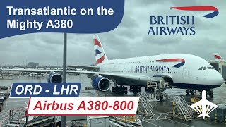 TRIP REPORT  British Airways BA296  Chicago  London  GXLEJ  Airbus A380800  Economy Class [upl. by Htiek]