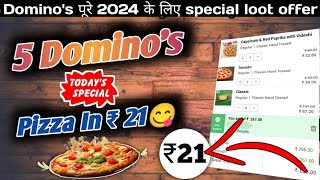 5 Dominos pizza ₹21 में🎉Dominos pizza offerDominos pizza offers for todaydominos coupon code [upl. by Cerell]