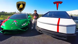 ISHOWSPEED LAMBORGHINI vs CYBERTRUCK RACE [upl. by Nosnah]