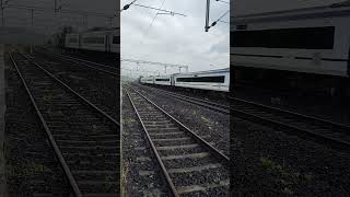 Konkan railway 22229 MumbaiMadgaon Vande Bharat express crossing goregaon road station [upl. by Butta332]