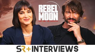 Rebel Moon Part 2 Stars Sofia Boutella amp Michiel Huisman Talk The Scargivers Romance And Redemption [upl. by Aitahs]