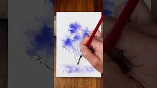 💜Jacarandas are in full bloom again here in Australia 💜 watercolor painting watercolorpainting [upl. by Antipus]