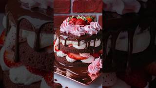 TORTA DE CHOCOLATE CON FRESA CHOCOLATE CAKE WSTRAWBERRY [upl. by Basset467]