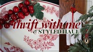 THRIFT WITH ME amp STYLED THRIFT HAUL  Goodwill Thrifting Home Decor Christmas Decor [upl. by Sparke]